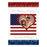 Military Wedding Invitation - Photo Flag Heart