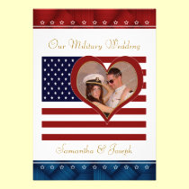 Military Wedding Invitation - Photo Flag Heart invitations