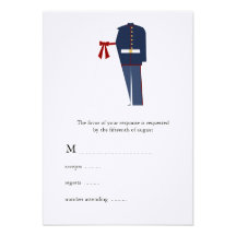 Military Wedding RSVP Cards Custom Announcement