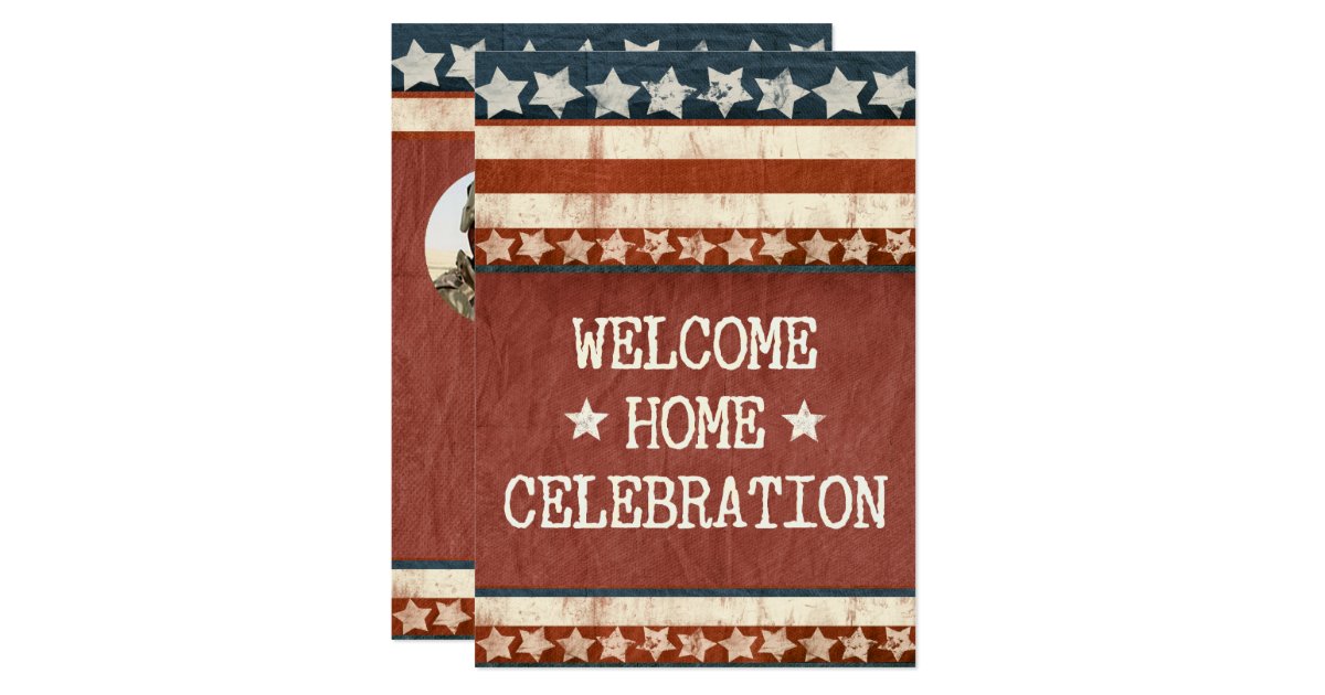 Military Welcome Home Party Custom Photo Card | Zazzle