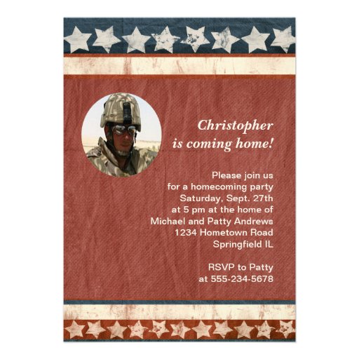 Military Welcome Home Party Photo Personalized Invitations