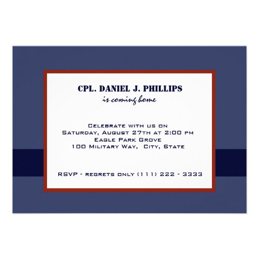 Military Welcome Home Personalized Invite