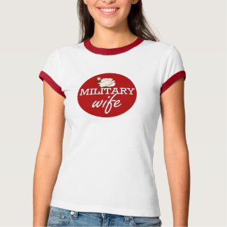 Military Wife-white rose shirt