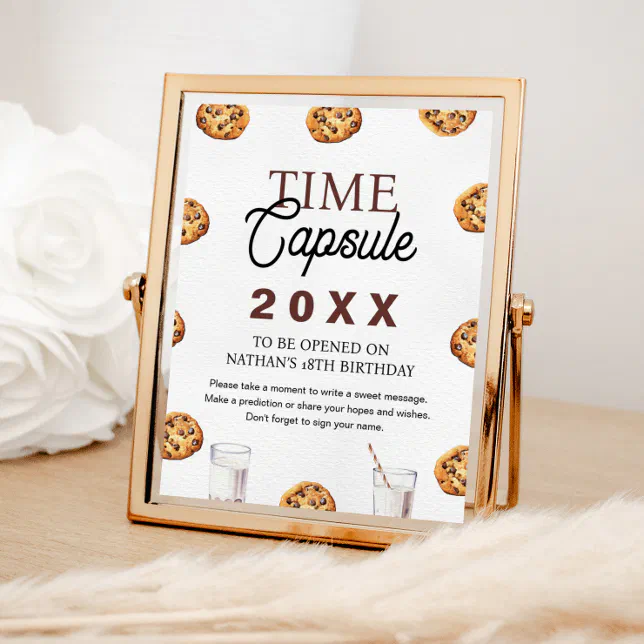 Milk And Cookies St Birthday Time Capsule Poster Zazzle