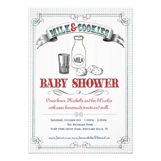 Milk and Cookies Baby Shower Invitation