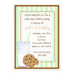 Milk and Cookies  Birthday Invitation
