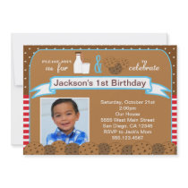 Milk and Cookies Birthday Party Invitations Photo