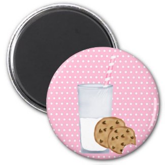 milk and cookies fridge magnet