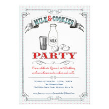 Milk and Cookies Party Invitation