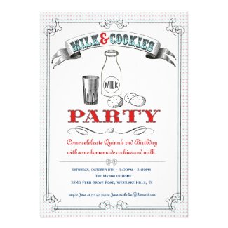 Milk and Cookies Party Invitation