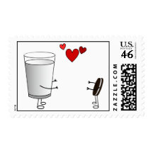 Milk and Cookies Postage Stamps