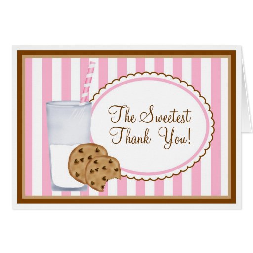 Milk and Cookies Thank you Note Card Zazzle