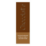 Milk Chocolate Bookmark Business Card Templates
