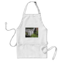Milk churns at Stogumber Station, Somerset, UK aprons