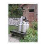 Milk churns at Stogumber Station, Somerset, UK Postcards