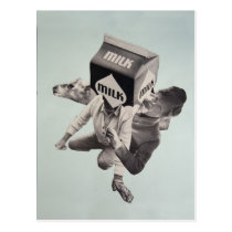 Milk collage postcard postcards