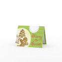 Milk cookies merry & sweet green stripes holiday card