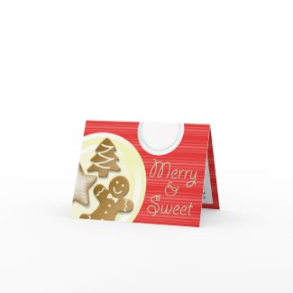 Milk cookies merry & sweet red stripes holiday card