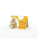 Milk cookies merry & sweet yellow stripes holiday card