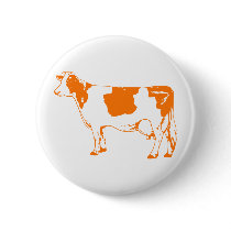 Milk Cow Silhouette Beef Cattle Moo Bull Steer Pin