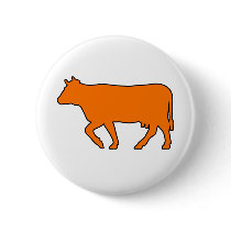 Milk Cow Silhouette Beef Cattle Moo Bull Steer Button