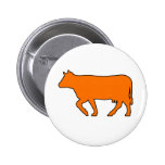 Milk Cow Silhouette Beef Cattle Moo Bull Steer Button
