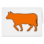 Milk Cow Silhouette Beef Cattle Moo Bull Steer Card