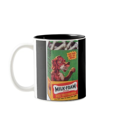 Milk Foam Dog Toothbrushes Coffee Mug by markthaler