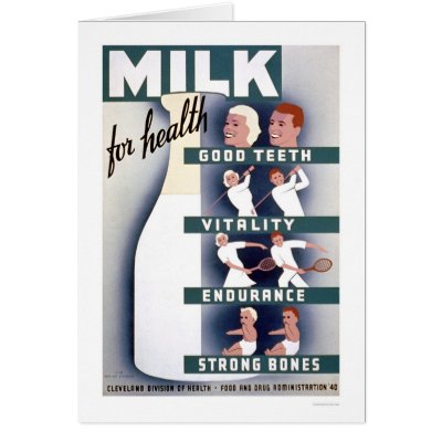Milk For Health 1940 WPA Greeting Card by lc_wpa