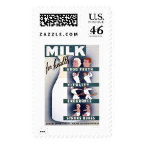 Milk For Health 1940 WPA Stamps