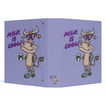 milk is cool funny cute cow cartoon binder