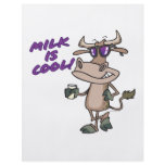 milk is cool funny cute cow cartoon flyers
