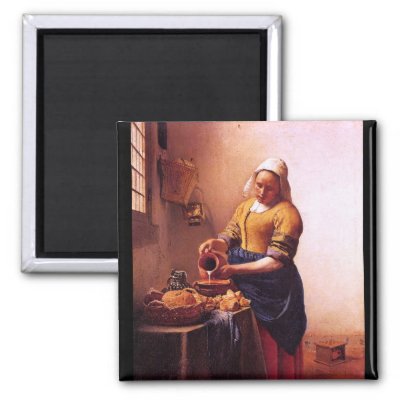 Milk maid by Johannes Vermeer Fridge Magnet