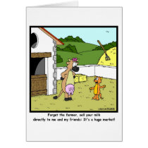 Milk Market: Cow & Cat Cartoon Cards
