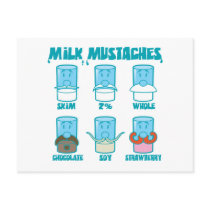 Milk Mustaches postcards by Detourdesignables Milk Mustaches postcards