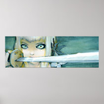 Milk Thistle Ninja Girl Art Poster posters