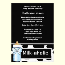 Milkaholic Baby Boy Shower Invitation invitations