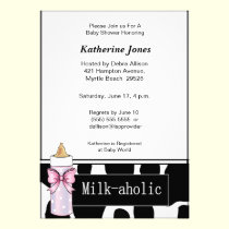 Milkaholic Baby Girl Shower Invitation invitations