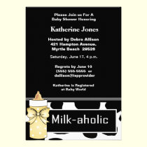 Milkaholic Baby Neutral Shower Invitation invitations