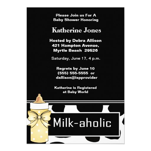 Milkaholic Baby Neutral Shower Invitation