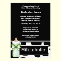 Milkaholic Baby Neutral Shower Invitation invitations