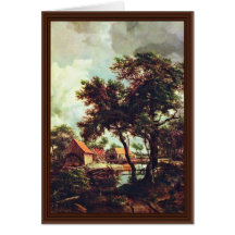 Mill By Hobbema Meindert (Best Quality) Greeting Cards