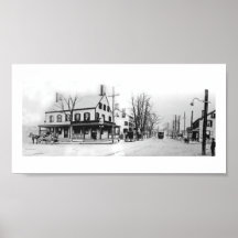 Millburn Ave & Main St in MIllburn NJ ca. 1908 Poster