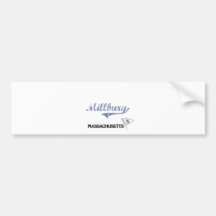 Millbury Massachusetts City Classic Bumper Stickers