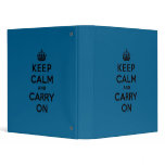 Millenium Blue Keep Calm and Carry On (black) Vinyl Binders