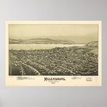 Millersburg Pennsylvania 1894 Antique Panorama Posters