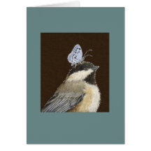 Millie the black-capped chickadee card