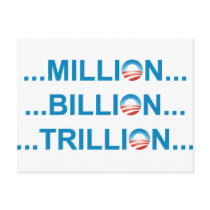 MILLION BILLION TRILLION postcards