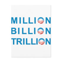 MILLION BILLION TRILLION postcards