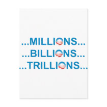 MILLION BILLION TRILLION postcards